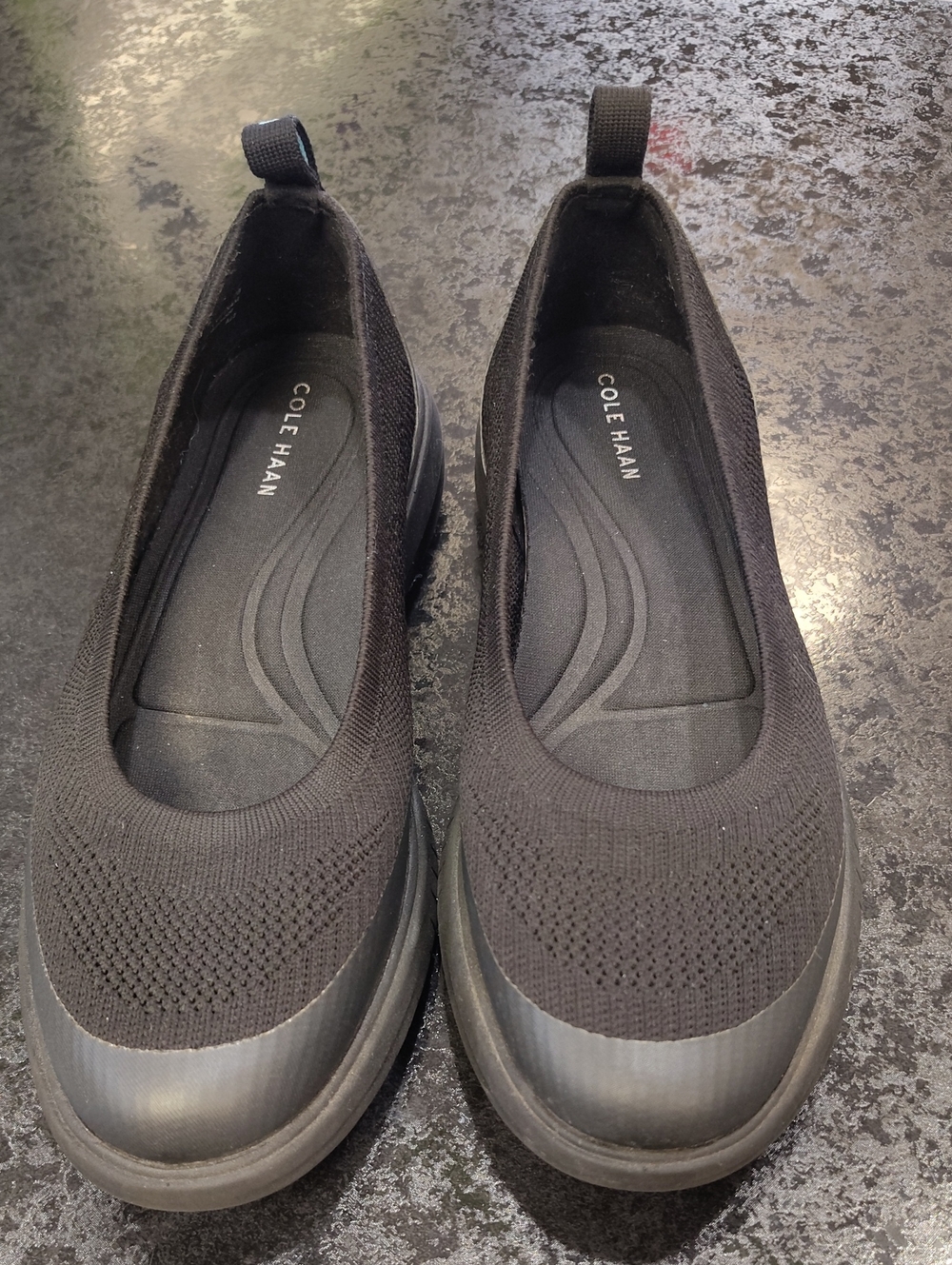 Cole Haan Black Knit Slip-On Flats